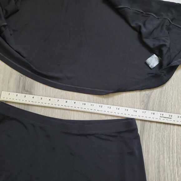 Chicos Travelers Jacket Skirt Set Womens L /2 Lace Trim Open Front Career Whimsy - Picture 9 of 13